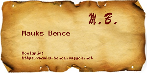 Mauks Bence névjegykártya